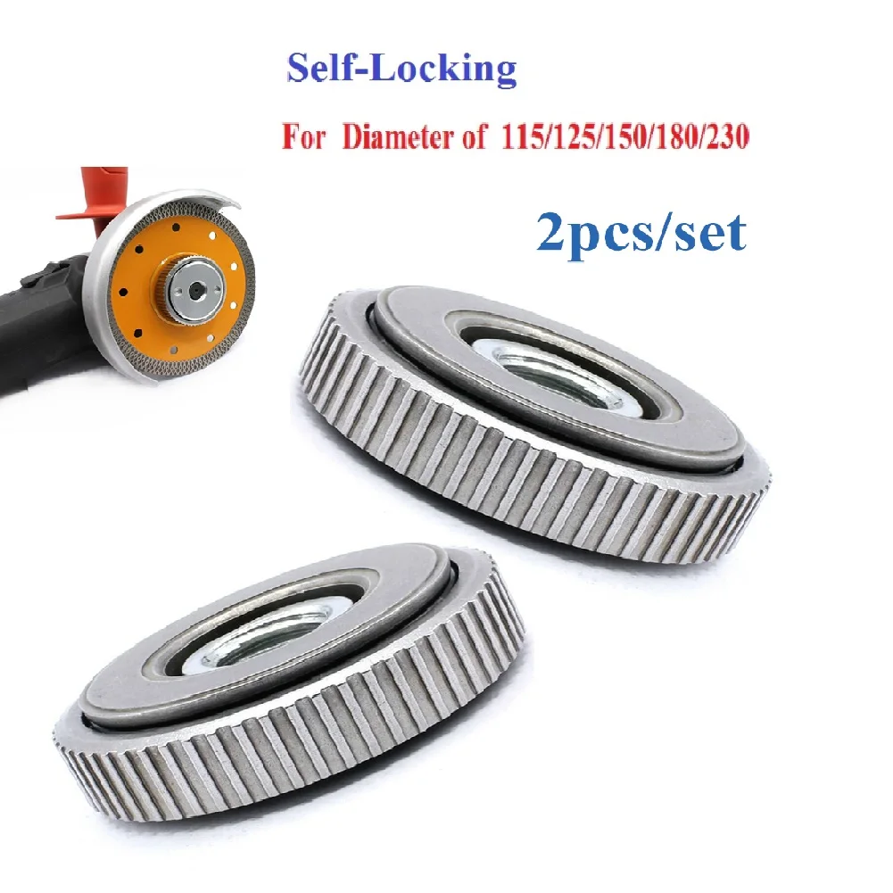 2pcs M14 나사 앵글 그라인더 액세서리 내부 외부 플랜지 너트 교체 퀵 릴리스 Bosch Makita 용 전동 공구