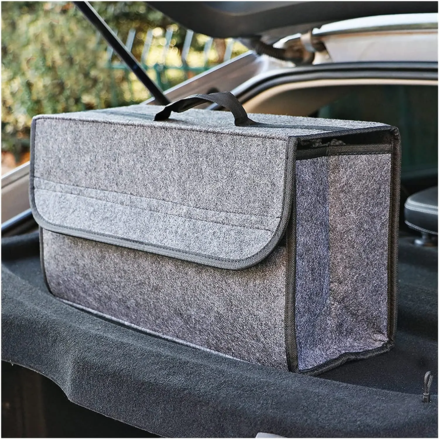 New Car Trunk Organizer Car Collapsible Soft Felt Storage Box Cargo Container Box Trunk Bag Stowing Tidying Holder Multi-Pocket