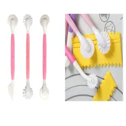 Ferramentas De Decoração Do Bolo Fondant, Flor Decoração Pen, Cortador De Escultura De Pastelaria, Baking Craft, Molde Do Bolo, 8 Padrões, 3Pcs, Conjunto