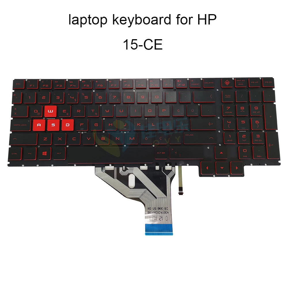 

Turkish Latin Backlight keyboard for HP OMEN 15-CE 15-CE000 Turkey TUR LA backlit Replacement keyboards red keycaps NSK XG0BQ