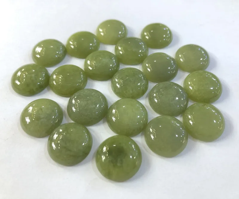 

New Jade Gemstone Beads 16mm Round Shape Cabochon Natural Stone 3pcs/lot Fashion Jewelry Accessories