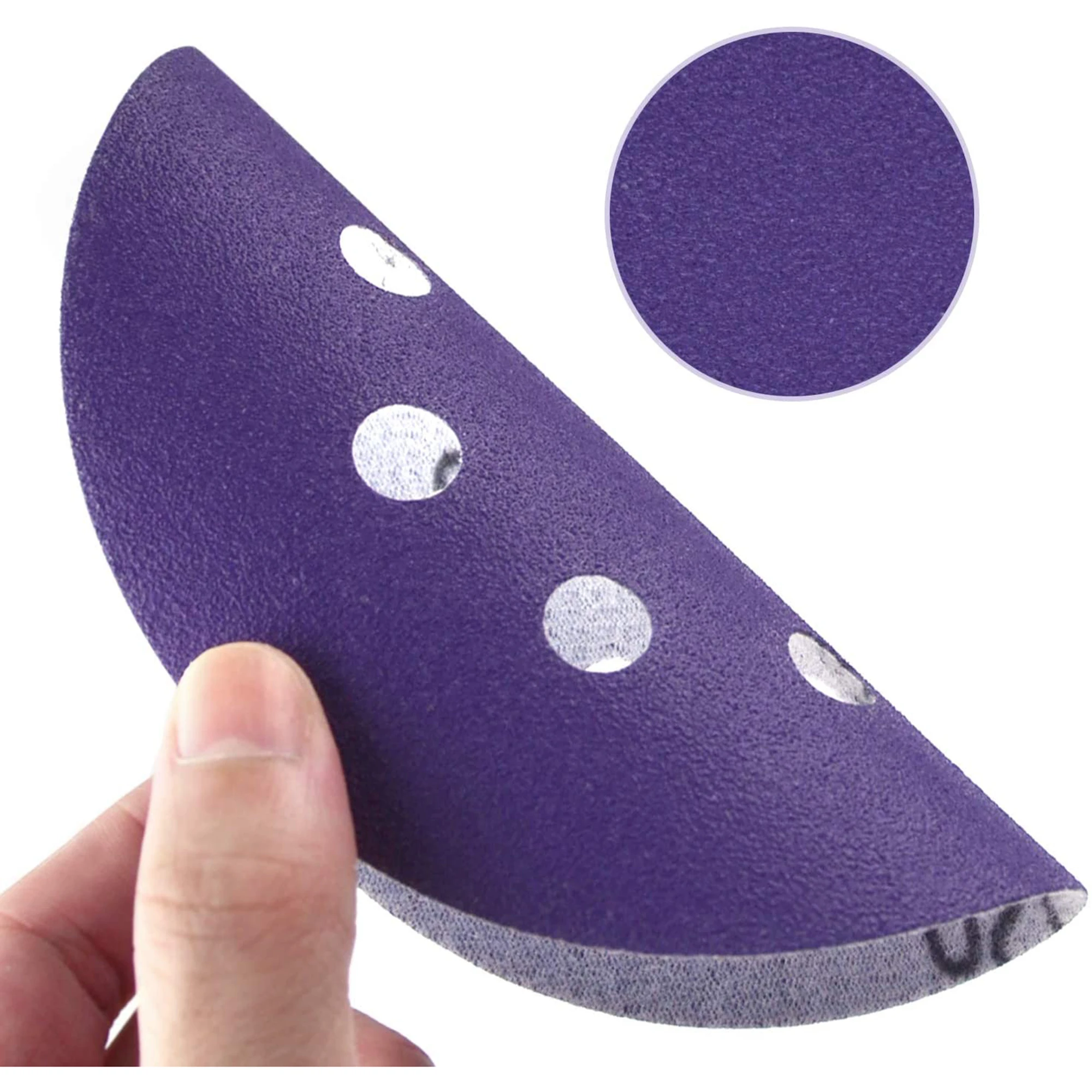 POLIWELL 10PCS 5 Inch 8-Holes Grit 60-240 Purple Dry Sanding Paper Discs for Hook & Loop Festool Sanding Pad Sander Accessories