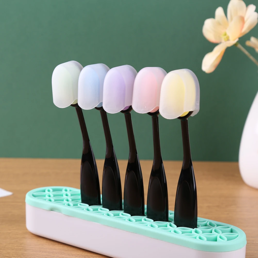 5pcs/pack Blending Sponge Brushes with Caps Kit Strong Handles DIY Ink Stamp Water-based Card Plastics Stencil Blending Craft