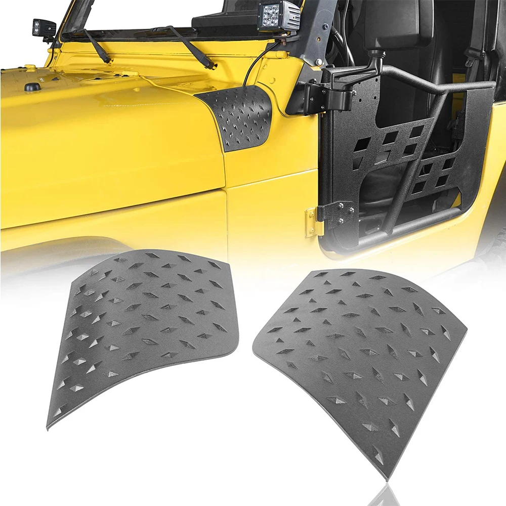 1pair Black ABS Car Cowl Body Armor Outer Engine Hood Cowling Cover For Jeep Wrangler TJ 1997-2006 Auto Styling Accessories