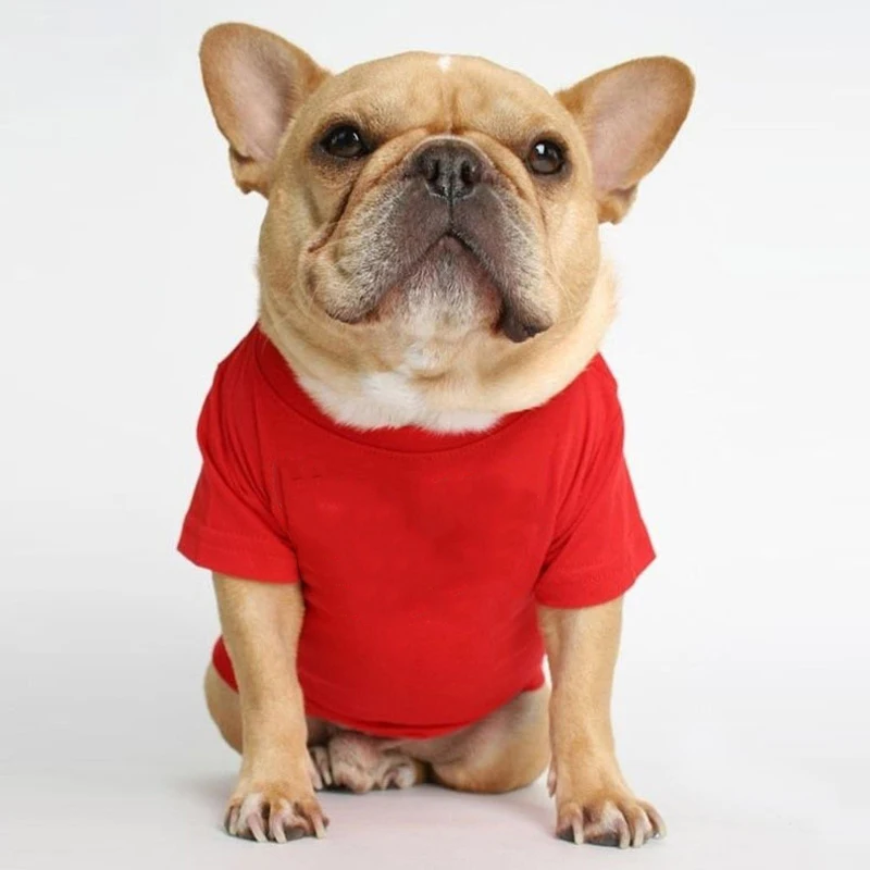 Summer Pet Clothes for Small Medium Dogs Solid Cotton French Bulldog T-shirt Dogs Accessories Pet Supplies Cat Vest Shirts