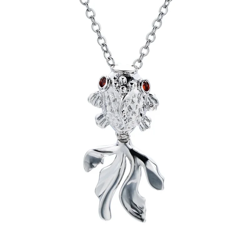 OMHXFC Wholesale European Fashion Woman Man Unisex Party Birthday Gift Goldfish Zircon 925 Sterling Silver Charm Pendant PN273