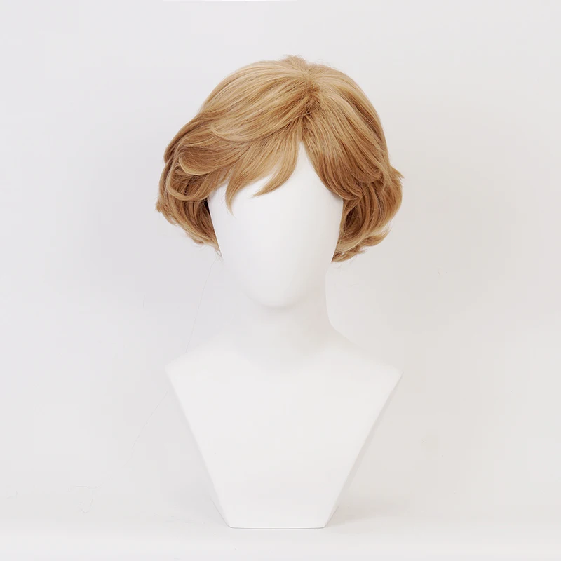 

Uranus Tenoh Haruka Short Blonde Curly Daily Heat Resistant Synthetic Hair Cosplay Wigs Halloween + Free Wig Cap