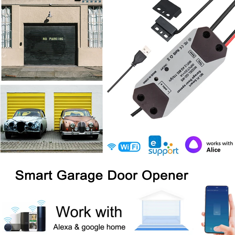 eWelink WiFi Garage Door Opener Wireless Smart Shutter door Motor Controller Work With Yandex Alice Alexa Google smartthings