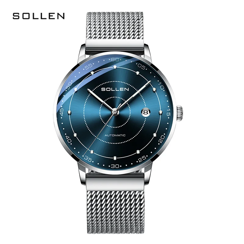 Switzerland Luxury Brand SOLLEN Japan MIYOTA Automatic Mechanical Men‘s Watches Sapphire Waterproof Luminous Steel Watch SL312