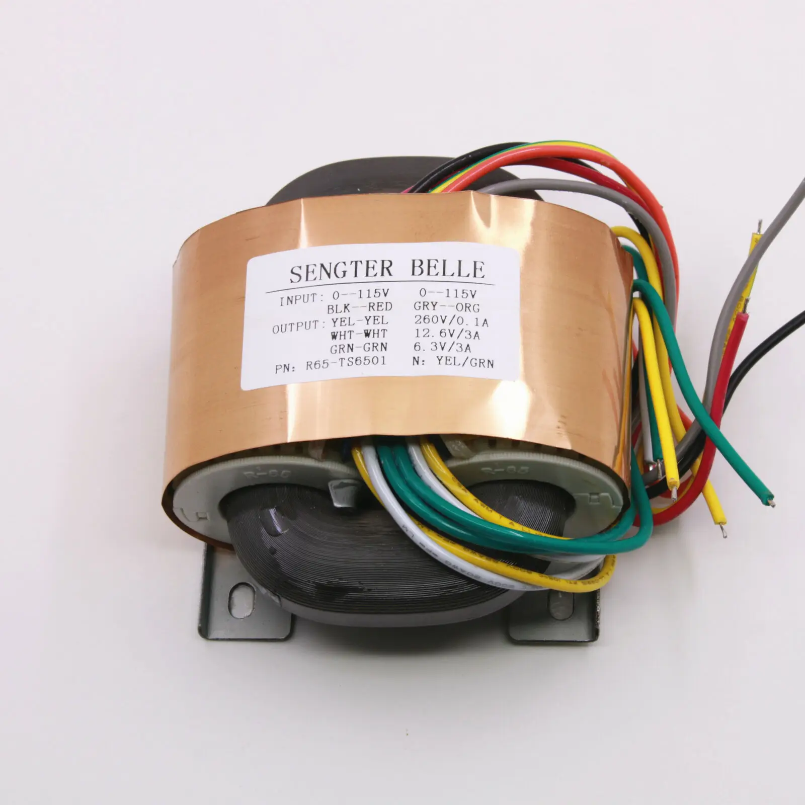 

80W Pure Copper R-Core Transformer Output: 0-260V 0-12.6V 0-6.3V For Tube Preamp