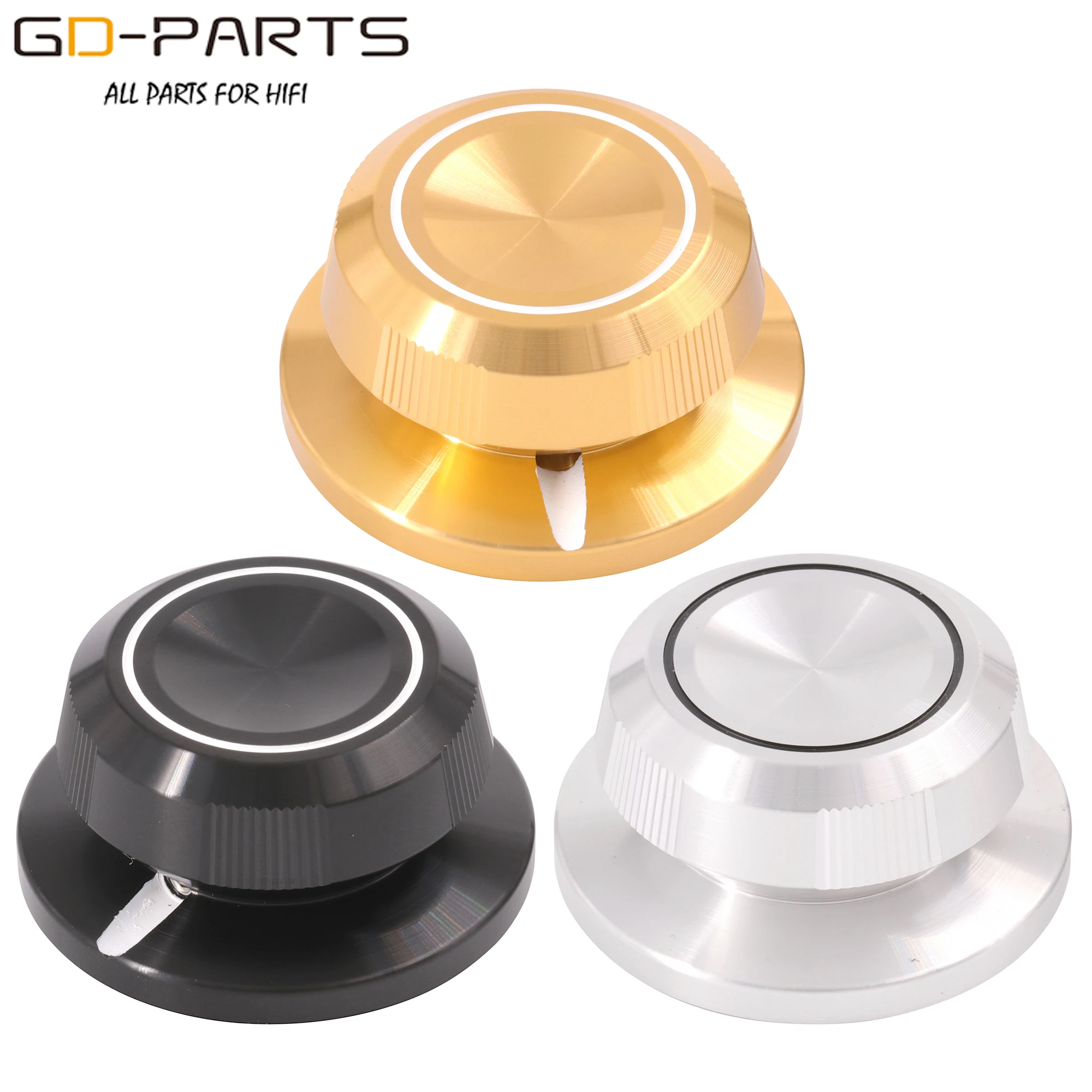 48mm * 23mm pełny aluminiowy zestaw pokrętła Audio Audio DIY potencjometr tłumik obrotowy nasadka na przycisk 6mm otwór obrabiany