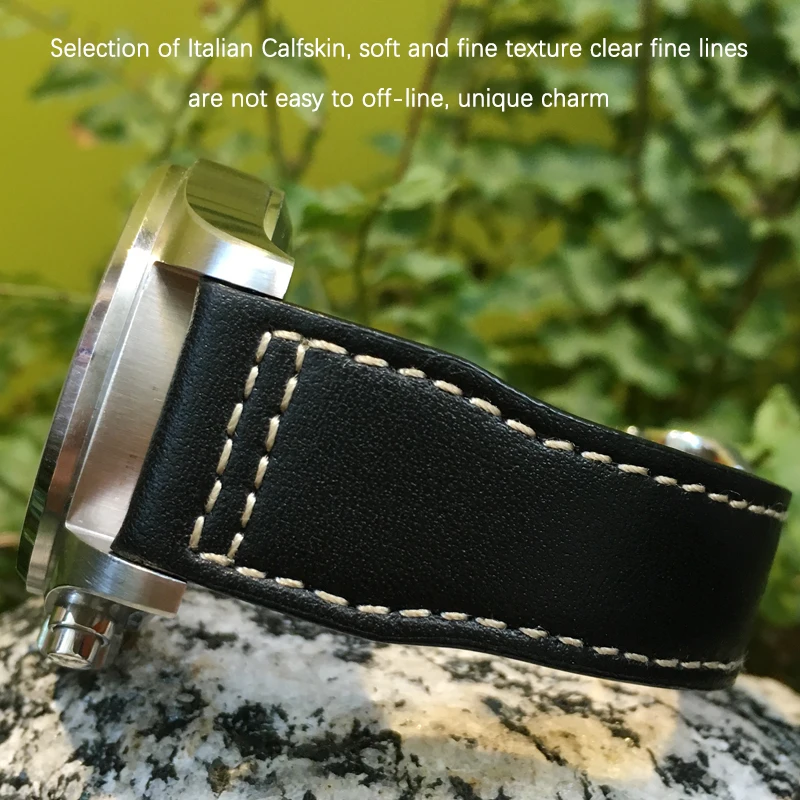 High Quality Cow Leather Watchband 20mm 21mm 22mm Suitable for IWC Big Pilot Spitfir Mark 18 Portfino Calfskin Black Watch Strap