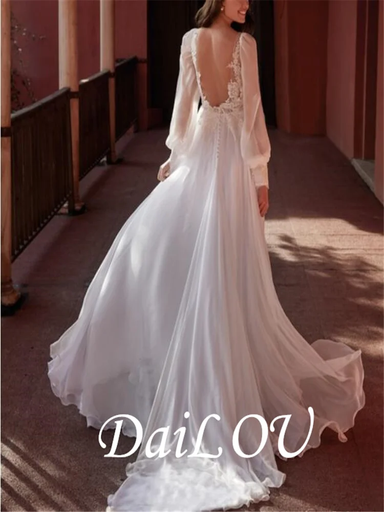 Bride Dress Sweeping Train Lace Tulle A Line Elegant Looming Upper Body Can Be Customized Size And Color2021