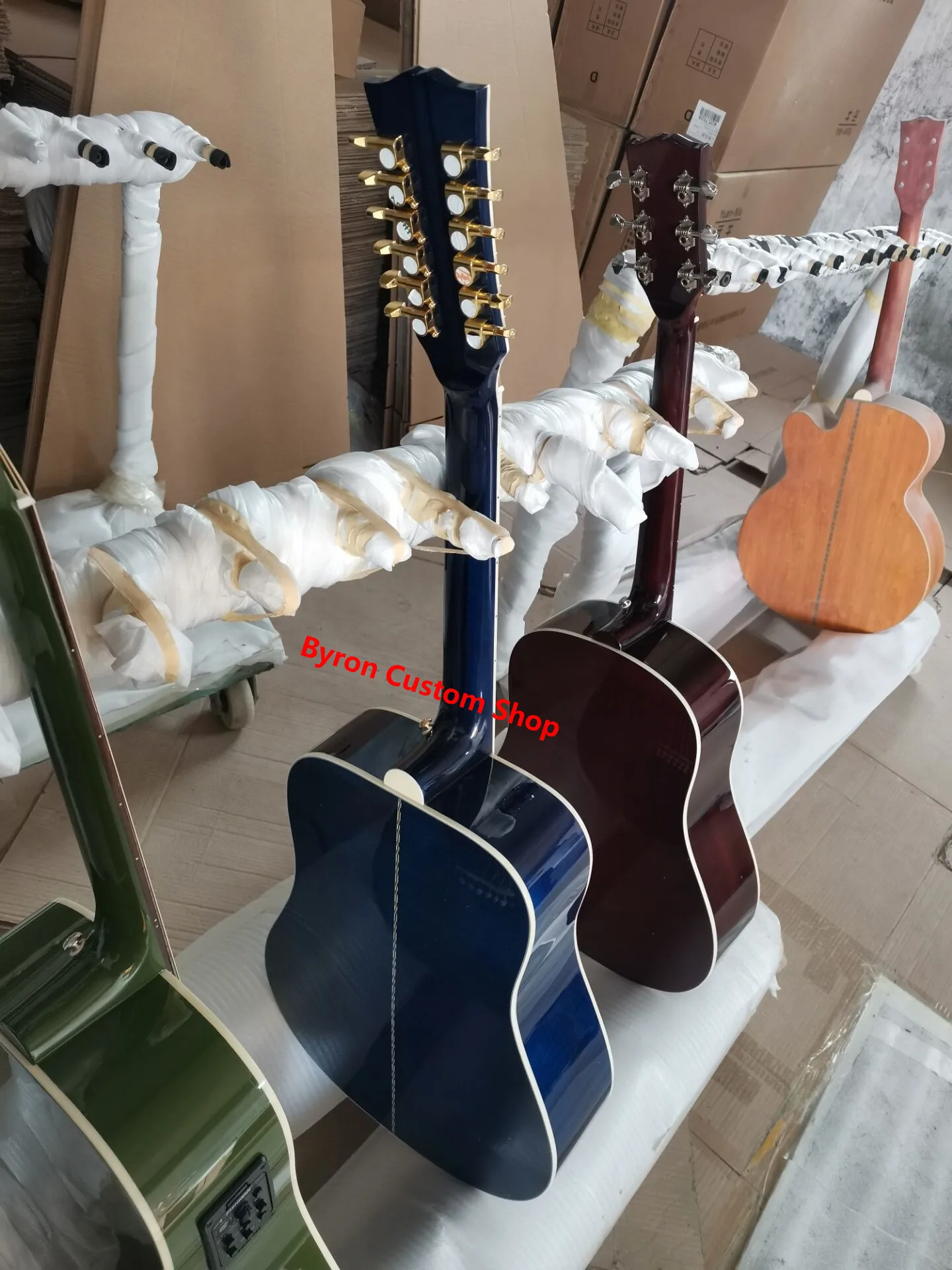 free shipping 12 strings birds in flight viper blue custom acoustic 12-string dreadnought guitar blue flame maple guitar