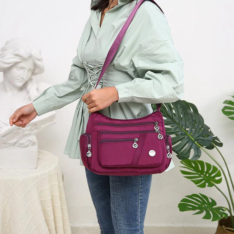 Casual Frauen Schulter Umhängetasche Oxford Wasserdichte Zipper Handtaschen Paket Weibliche Große Kapazität Reise Umhängetasche – Detail 9