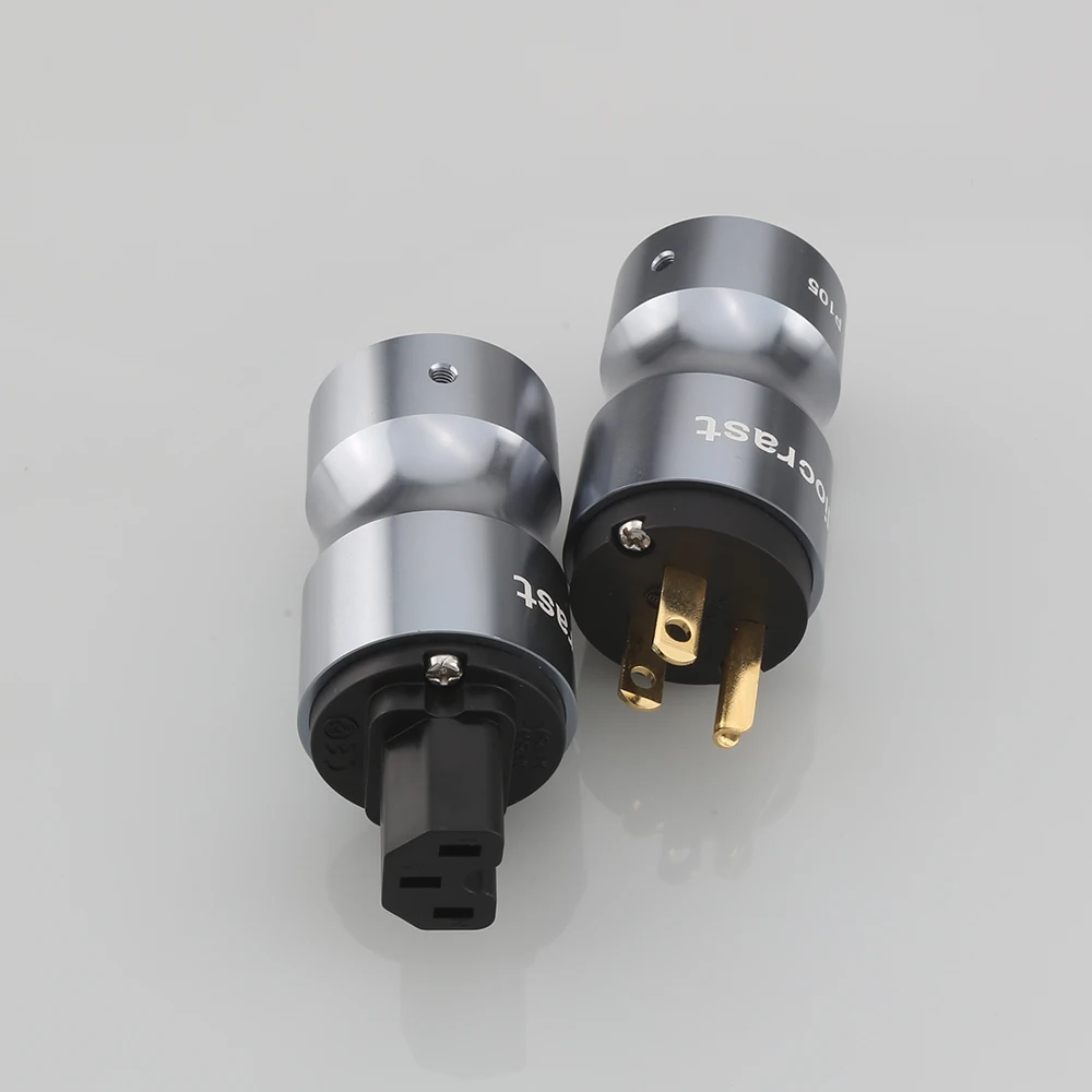 

Audiocrast P105 Gold Plated US Power Plug IEC Connector for DIY Power Cable Male Female Connector Audio Cables Accessories