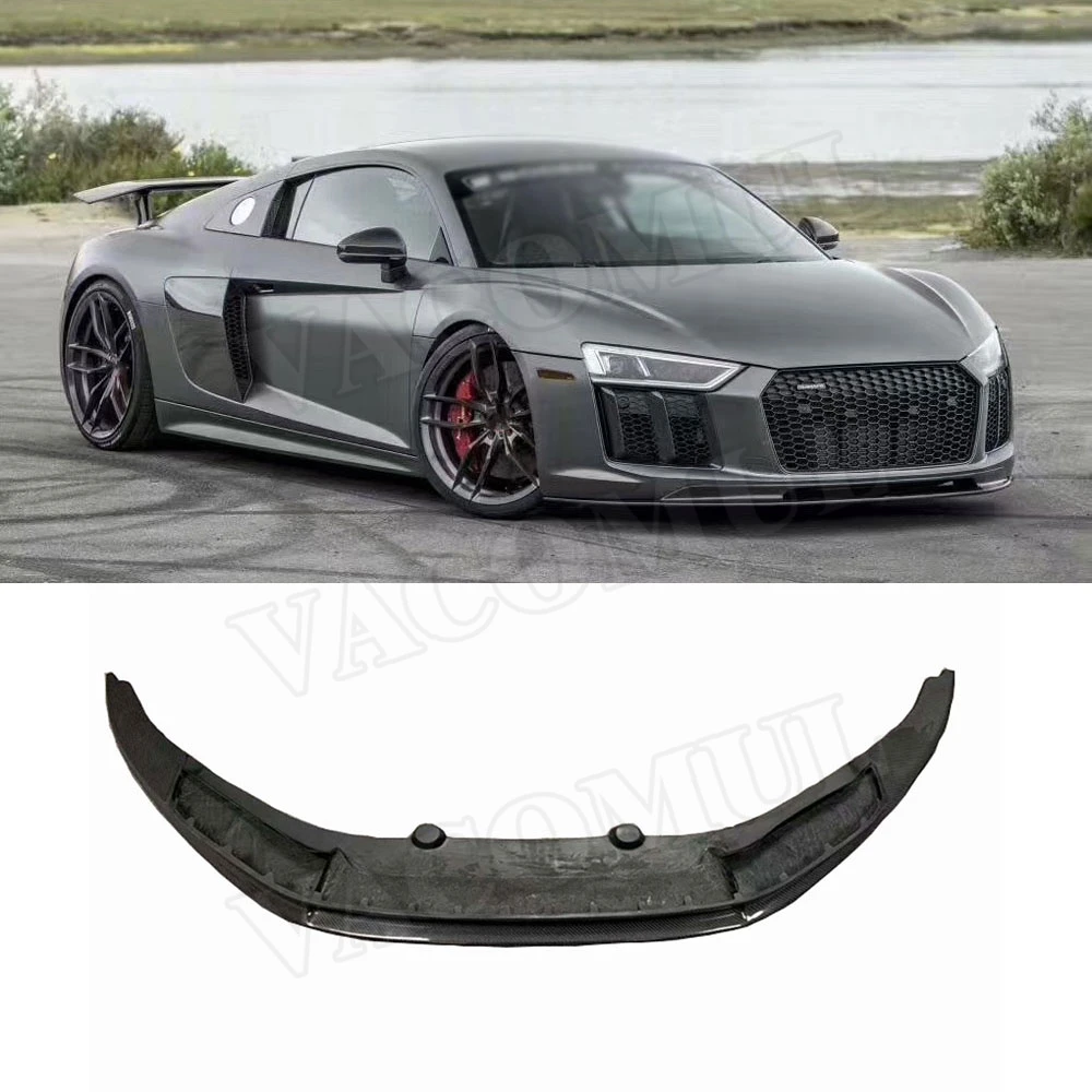 

VACOMUL Dry Carbon Fiber Front Lip Spoiler For Audi R8 V8 V10 2017-2020 FRP Head Bumper Chin Guard Plate Car Styling