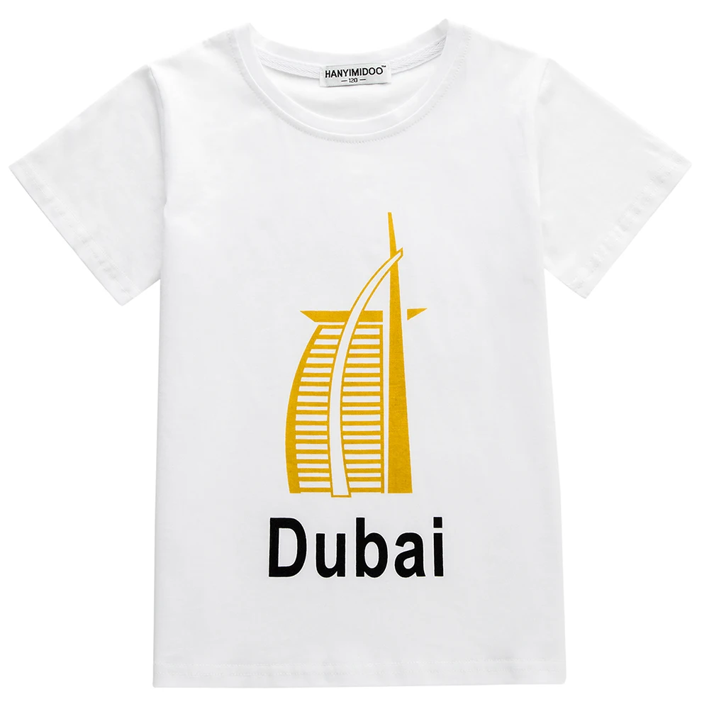 1PC 2020 Pure Cotton Muslim Islam Summer Style Dubai Printed T Shirt Fashion Father & Son Short Sleeve Tee Shirt