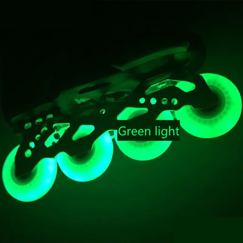 Nieuwe Versie 80Mm Led Flash Glans Inline Skates Wiel Met 90A Duro Pu 80 Roller Band Voor Volwassenen Schaatsen sneaker Magnetische Core 8Pc