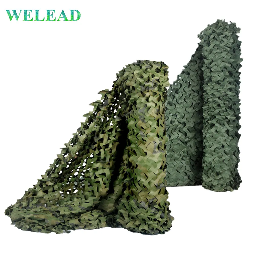 Welead Army Green Woodland Jungle Hunting  Reinforced Camo Net Camouflages Netting for Garden Terrace Sun Shade Shelter