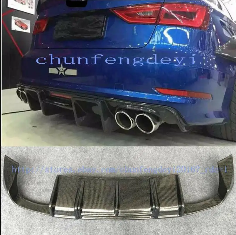 

Real Carbon Fiber Rear Spoiler Diffuser Lip for Audi A3 2013-2016 Sedan 4Door Bumper