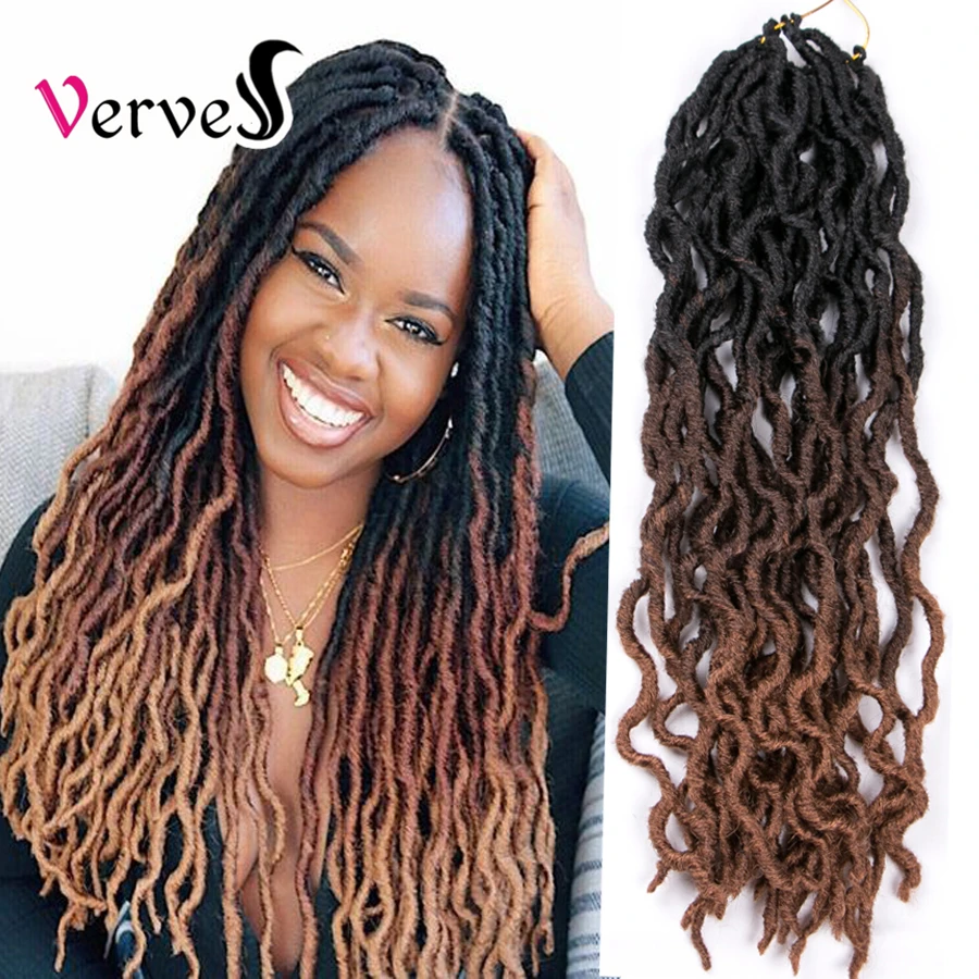 

VERVES Synthetic Crochet Braids Faux Locs Curly 20 Inch 24 Roots/Pcs,Afro Locs Twist Ombre Braiding Hair Extensions Burgundy