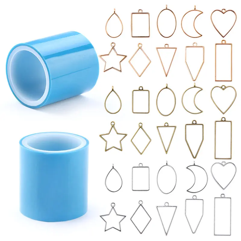 Geometric Shape Metal Epoxy Mold with Traceless Tape Resin Craft Moldl for Jewelry Making Supplies Handmade DIY Accessories