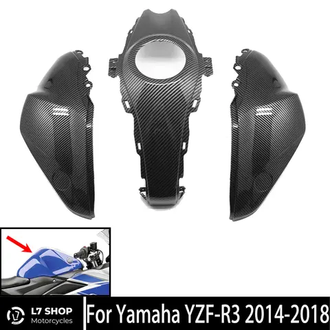 오토바이 부품 탄소 섬유 페어링 연료 탱크 보호 쉘 ABS 사출 성형 YAMAHA YZF R25 R3 2014-2018에 적합