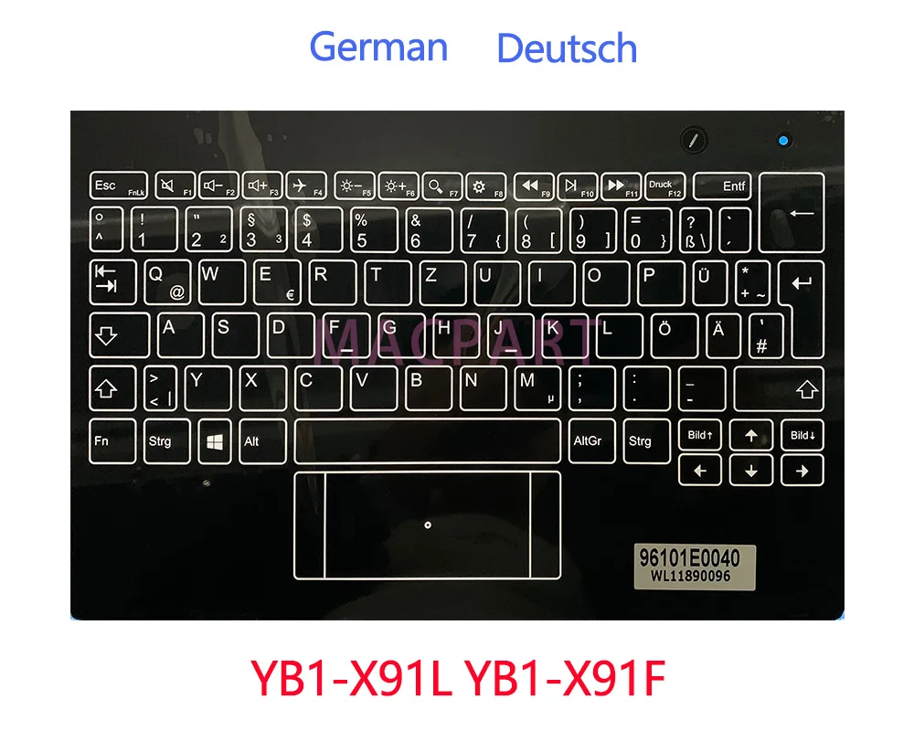 Original Brand New German Keyboard Palmrest for Lenovo Yoga Book Yogabook YB1-X90L YB1-X90F YB1-X91L YB1-X91F X90 X91