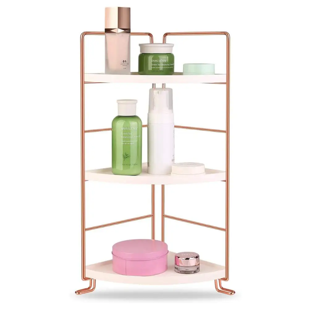 

3 Tier Multifunction Corner Storage Shelf Standing Stackable Rack for Kitchen Bathroom Spice Makeup Countertop Organizer Shelves