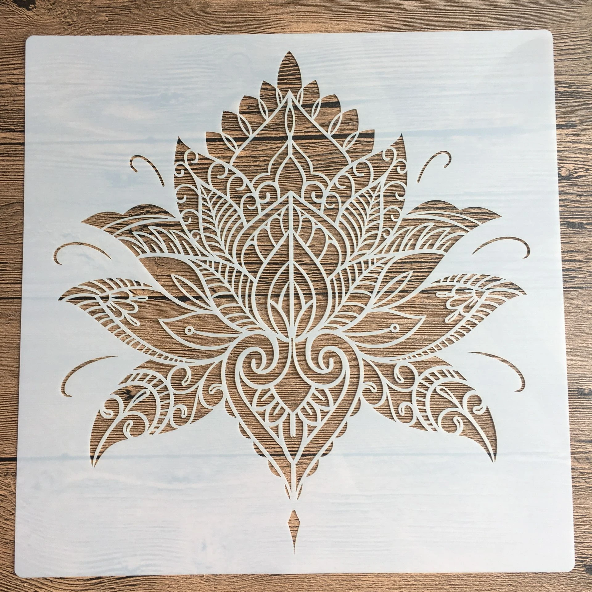 30 * 30cm size diy craft Buddhist lotus mold for painting stencils stamped photo album embossed paper card on wood, fabric,wall