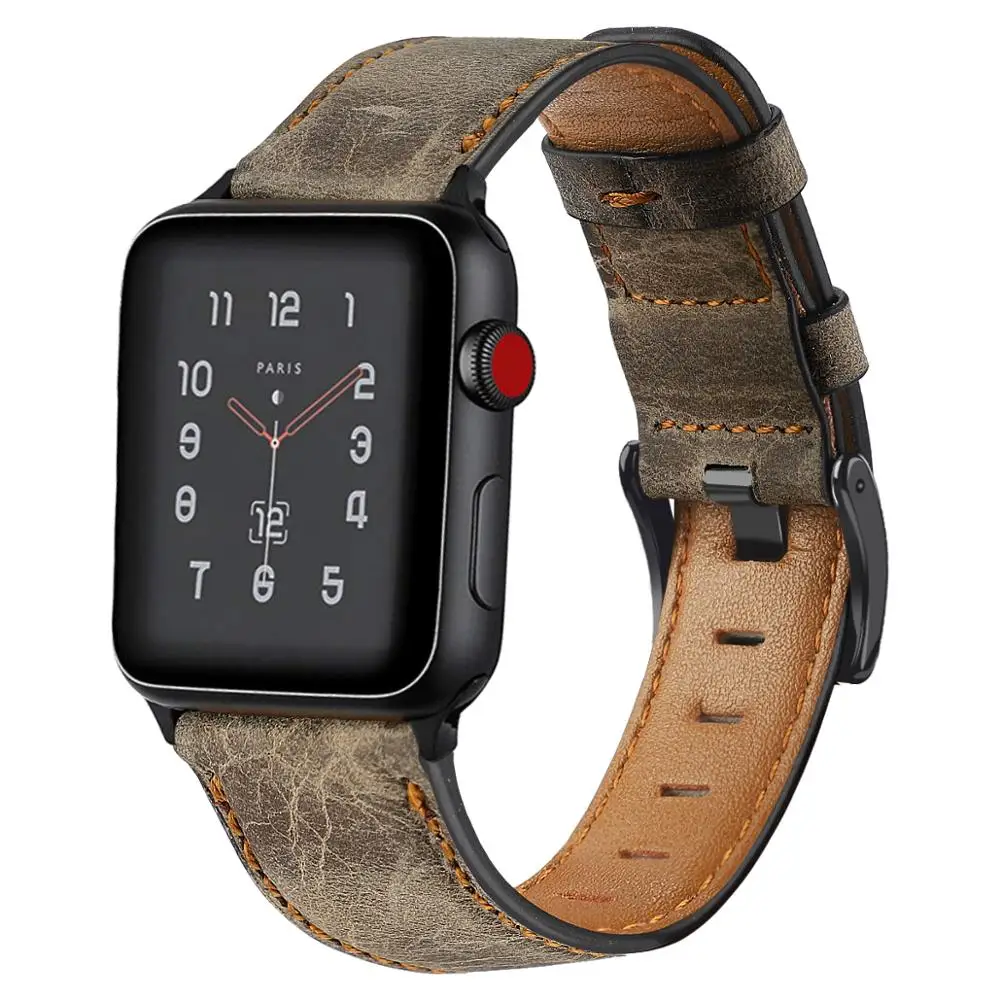 

Cinturino for apple watch 44mm band leather watchband for iwatch strap 40mm 44 mm Series 5 4 3 2 correas 38mm pulsera bandje