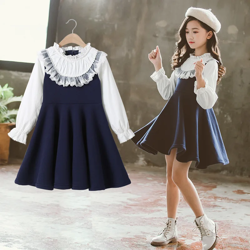 Spring Girls Dress Autumn Baby Girls Clothes Party Dresses for Girls Kids Princess Long Sleeve Lace Up Vestidos Children's Dress