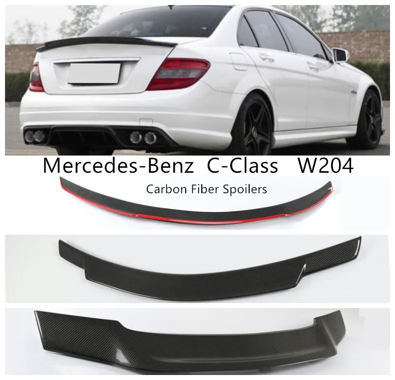 

Carbon Fiber Spoilers For Mercedes-Benz C-Class W204 C63 C180 C200 C230 C260 C280 C300 2007-2014 Wing Lip Spoiler Accessories