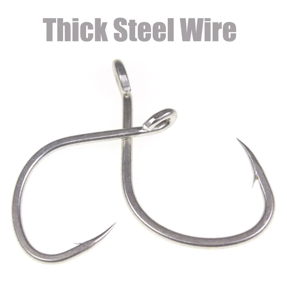 100pcs Anti-rust Matte Tin Thick Steel Wire Barbed Hook Strong Saltwater Assist Jigging Lure Hook 1# 1/0 2/0 3/0 4/0 5/0