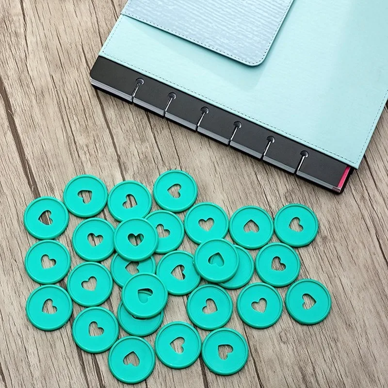 12PCS 35MM Notebook Binding Discs Mushroom Hole Disc Binder Notepad Ring Buckle Plastic Loose-leaf Disc Bound Coil Button Binder