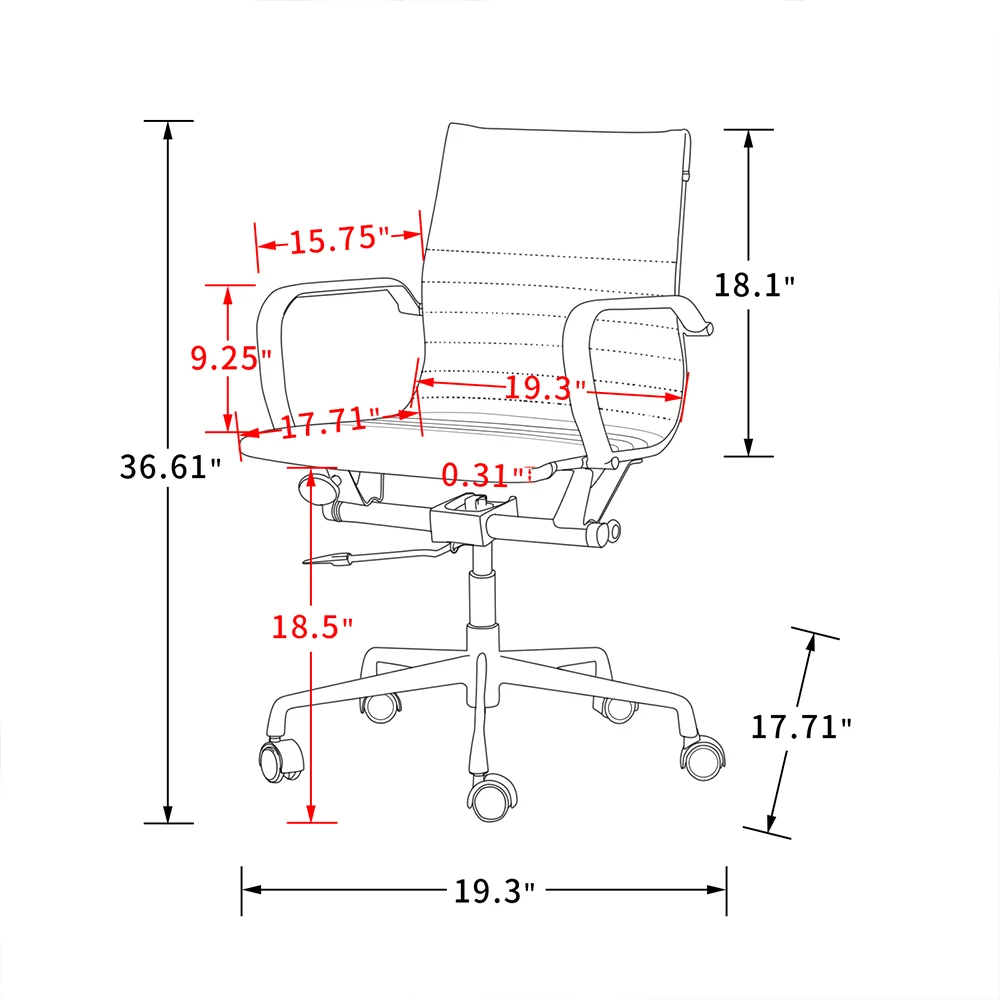 PU Leather Office Computer Chair Home Simple Lifting Study Swivel Art Backrest Brown Multiple Scenes Comfortable Safe[US-Stock]