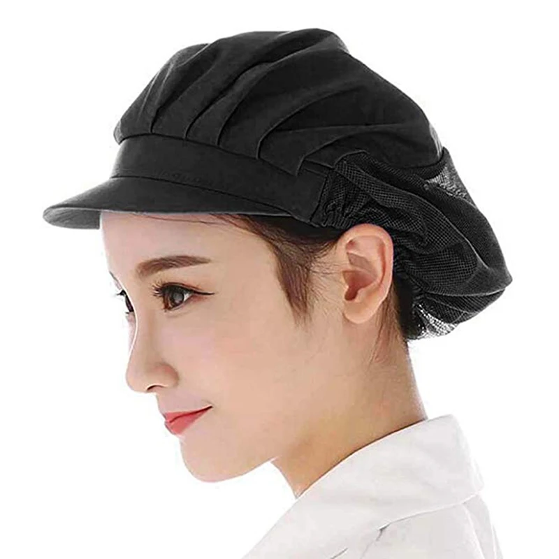 Chapeau de chef pour hommes et femmes, accessoires de restaurant, casquette de cuisine anti-poussière, casquette de cuisine d'hôtel respirante, uniforme de travail, chapeau de cuisine élastique