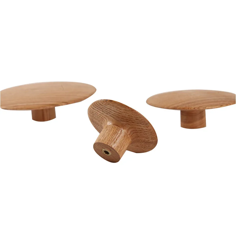 Wooden Round Shape Wall Hanging Hooks for Hat Towel Clothing Wood Hanger Punch Screw Install for Living Room Bedroom Decoration