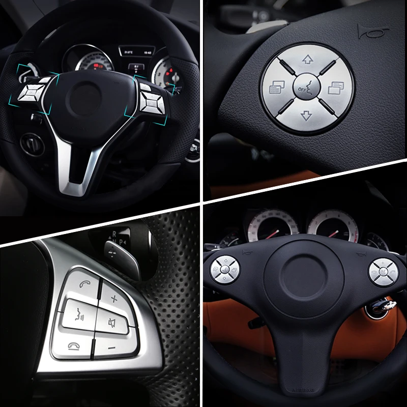 Car Interior Steering Wheel Buttons Cover Stickers Accessories For Mercedes Benz A B C E S ML class GLA GLC CLA CLS GLE GLS GLK