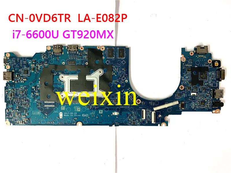 100% Working For DELL CN-0VD6TR 0VD6TR VD6TR CDM70 LA-E082P Laptop Motherboard E5480 5480 Mainboard i7-6600U GT920MX Test Good