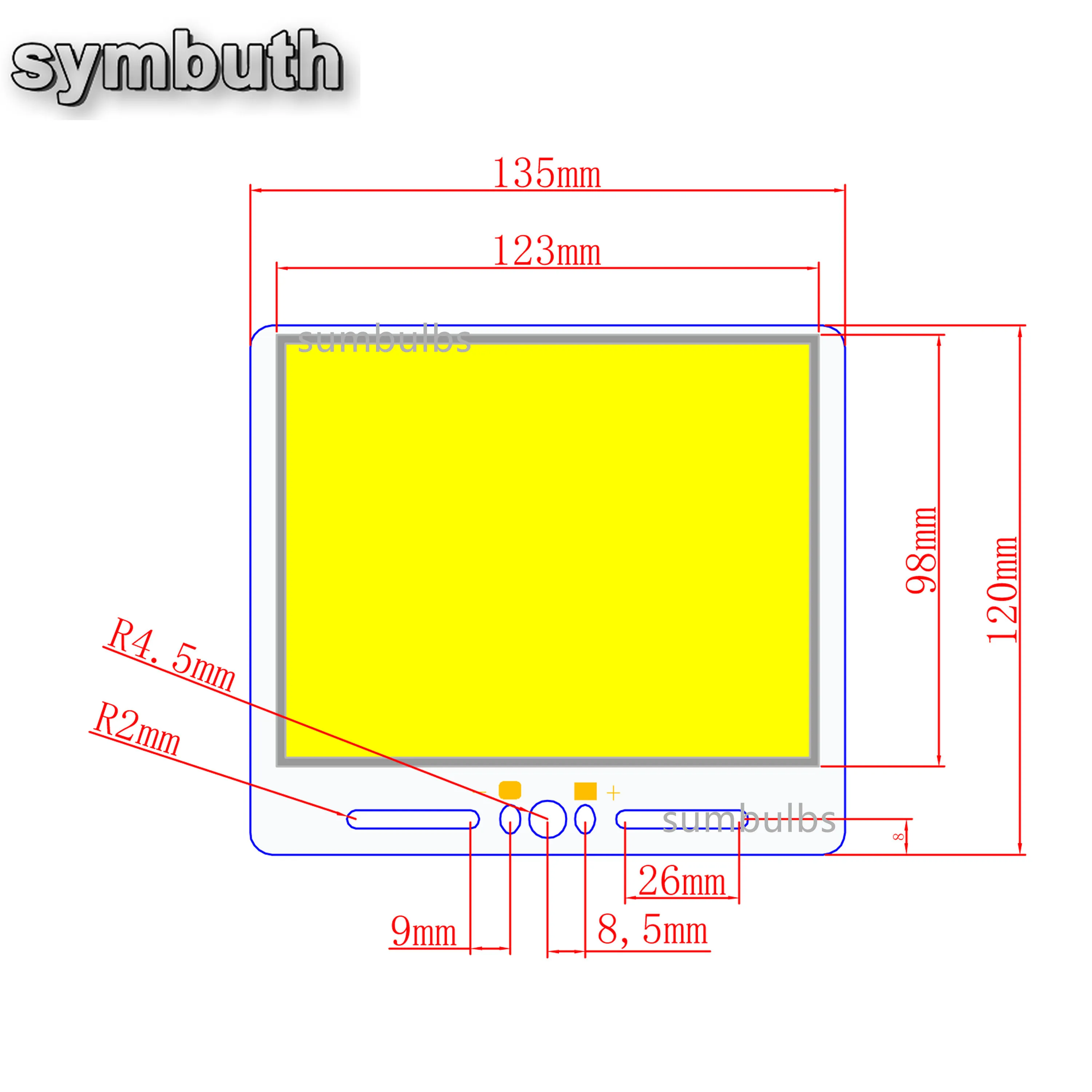 Imagem -03 - Sumbulbs Led Cob Painel de Luz Fonte Grande Lâmpada 12v dc 5000lm 50w Branco Quente e Frio Lâmpada Chip