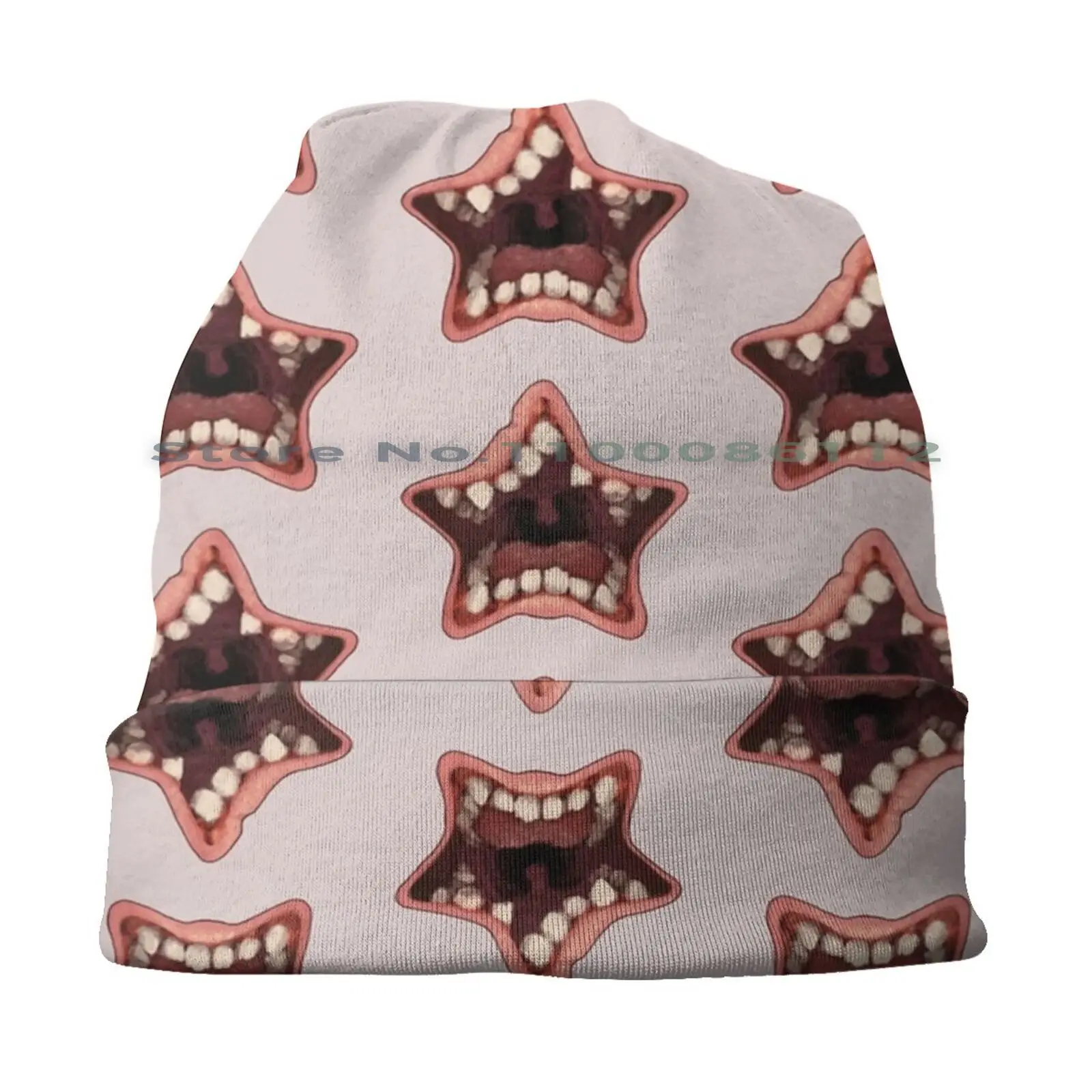 Star ☆ Mouthed Beanies Knit Hat Maria Rust Horror Soft Guro Mouth Star Kitsch Trashy Shintaro Kago Grotesque Brimless Knitted