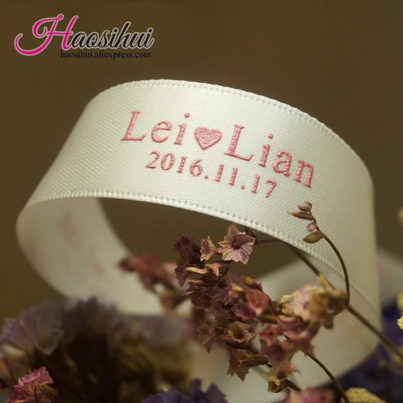 3/8''(10mm) Personalized Ribbon Polyester Three-Dimensional Logo Printed Gift Package Decoration 100 yards/lot