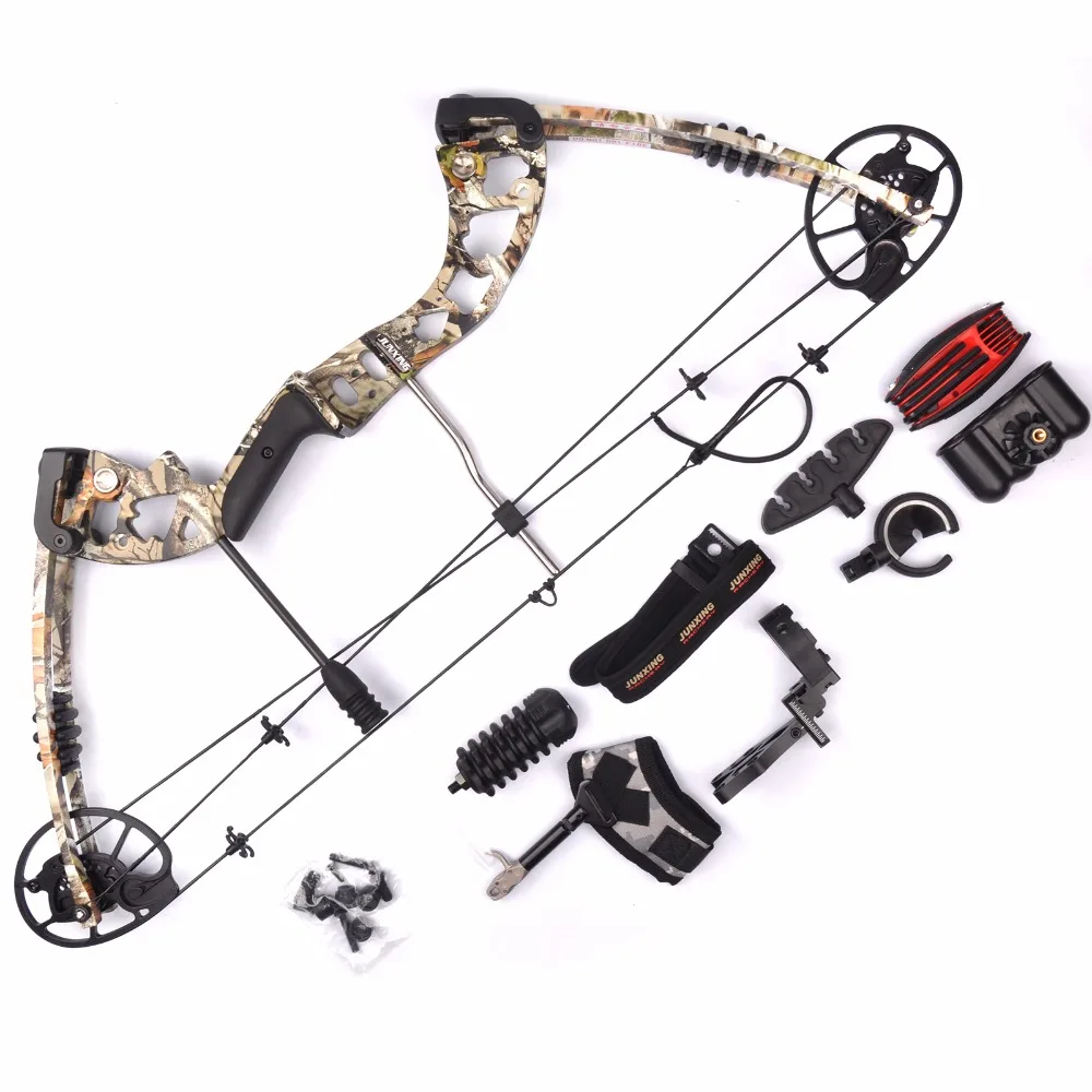 

30-70 Lbs Compound Bow JUNXING M125 Set Adjustable Draw Weight with Accessories for Outdoor Hunting Shooting