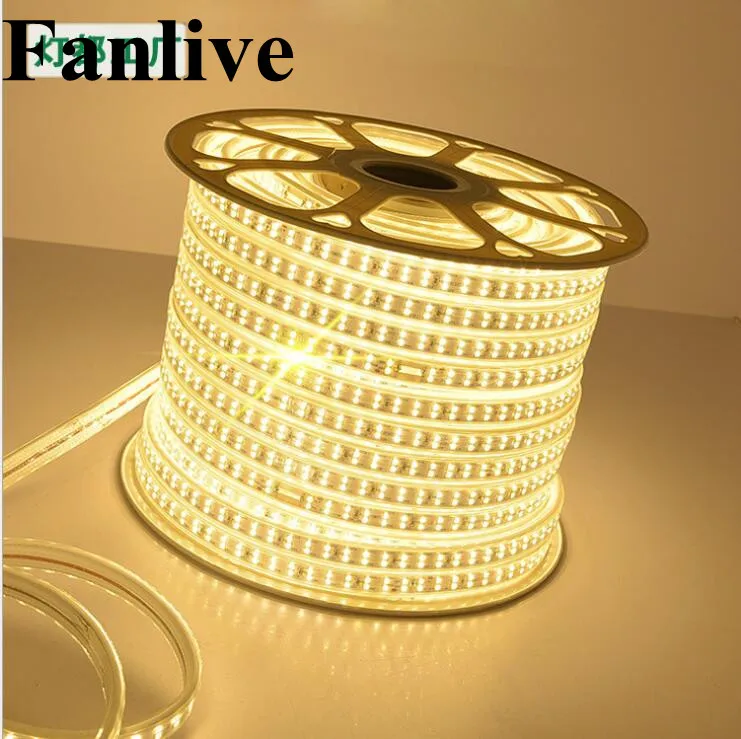 100M JHC 2835 SMD Led Strip Light 180LEDS/M Tiras Led Tape Waterproof Ip67 Neon Flex AC 220V Living Room Decoration