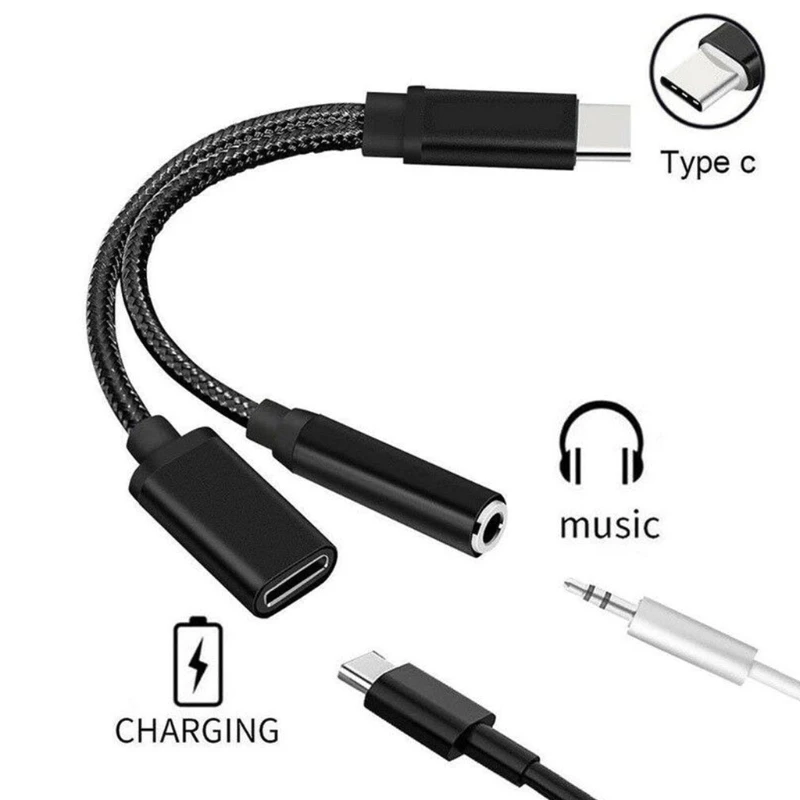 USB C to 3.5 mm Headphone Jack Adapter Compatible with Type C to Headphone Auxiliary Cable Digital Audio Converter