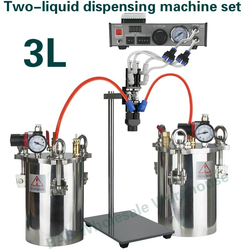 3L Semi Auto Glue Dispenser for Epoxy Resin AB Mixing Doming Glue Dispensing Machine Equipment/Two-liquid dispensing machine