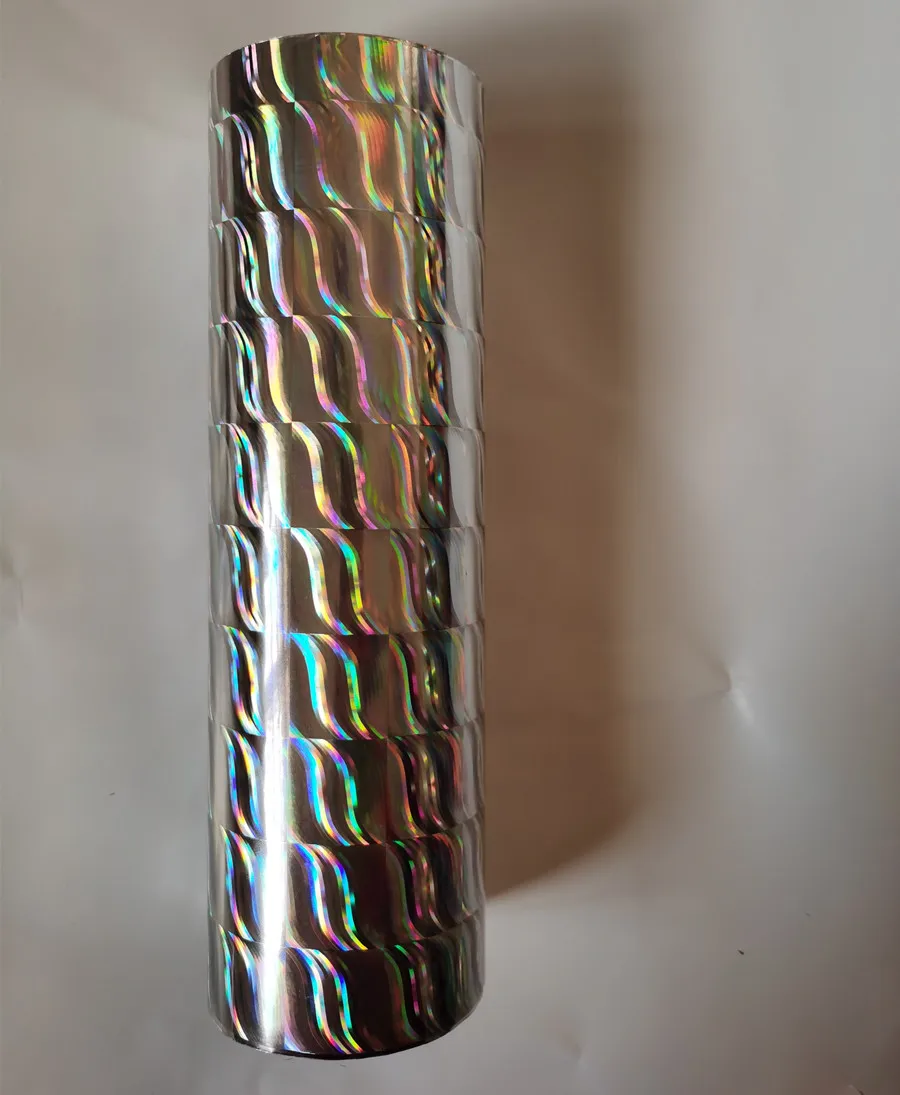 Hot stamping foil  holographic foil silver wave pattern B11 hot press on paper or plastic heat transfer film