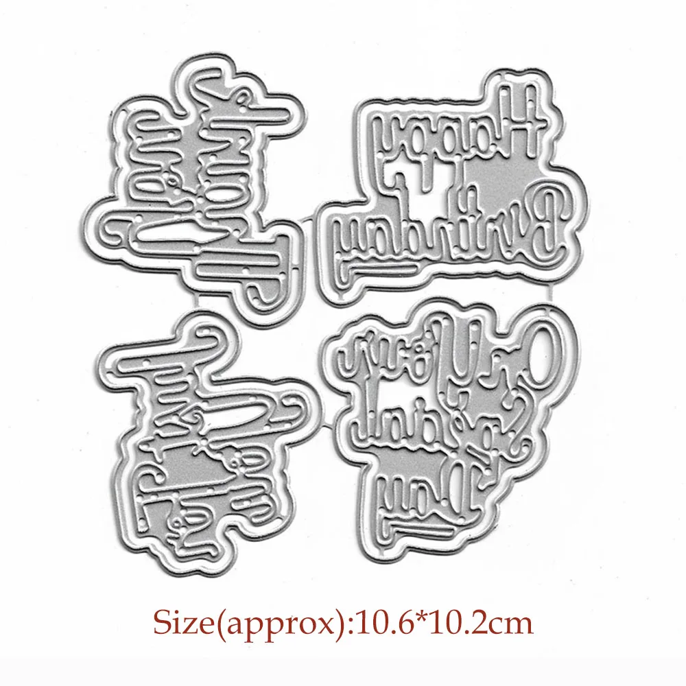 Words Letters Die Cut Metal Cutting Dies Scrapbooking for Paper Art Card Making, Decorative Craft, Mold Embossing Slimline Die